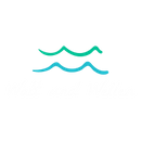 Logo mit Schriftzug und verschieden-farbigen Wellenformen